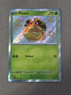 Pineco 099/091 Shiny Rare Paldean Fates Pokemon TCG - Image 1