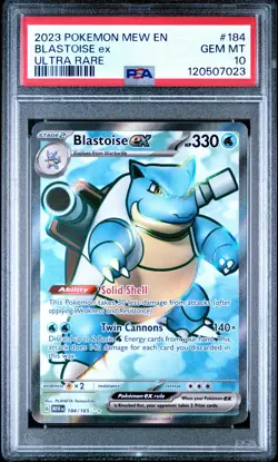 2023 POKEMON MEW EN-151 ULTRA RARE #184 BLASTOISE EX PSA 10 - Image 1