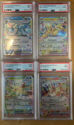Pokemon - Prismatic Evolutions - Vaporeon + Jolteon + Leafeon + Flareon ex PSA 9 - Image 1