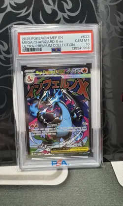2025 Pokemon Mega MEP Mega Charizard EX Ultra Premium Black Star PSA 10 - Image 1