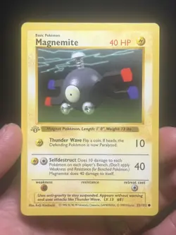 Pokemon TCG Magnemite 053/102 Base Set (Shadowless) 1st Edition - Image 1