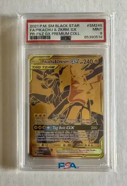 POKEMON SM BLACK STAR PROMO #SM248 FULL ART/PIKACHU & ZEKROM GX PSA 9 - Image 1