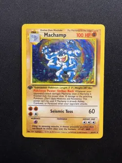 Machamp 8/102 1st Edition Base Set Holo Rare 1999 Pokemon MP - Image 1