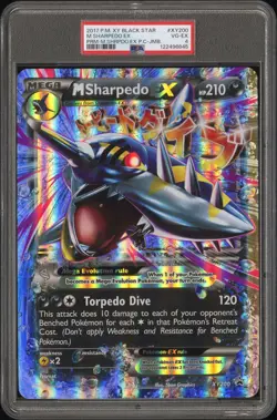 2017 POKEMON XY BLACK STAR PROMO #XY200 M SHARPEDO EX PSA 4 - Image 1