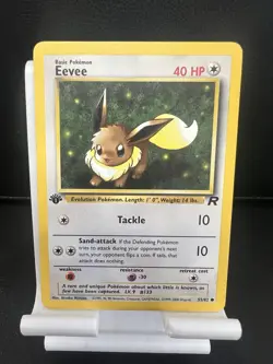 Pokemon TCG • 1999 • Eevee 1st Edition 55/82 • Team Rocket Set • Common • Mint - Image 1