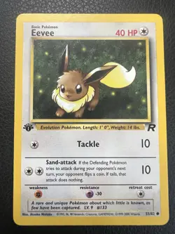 Pokemon TCG • 1999 • Eevee 1st Edition 55/82 • Team Rocket Set • Common • Mint - Image 2