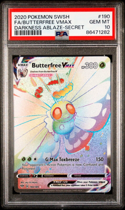 PSA 10 - Pokemon TCG Butterfree VMAX Darkness Ablaze 190/189 Holo Secret Rare - Image 1
