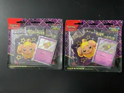 Pokemon TCG Paldean Fates Tech Sticker Fidough Sealed Booster 2 Pack Lot #19 - Image 1