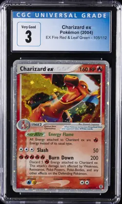2004 POKEMON EX FIRE RED & LEAF GREEN #105 CHARIZARD EX CGC 3 - Image 1