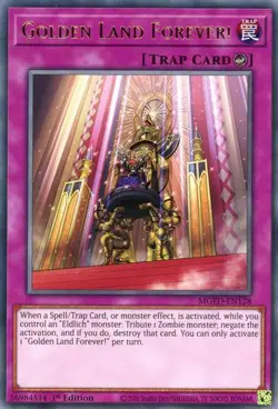 x3 Golden Land Forever! MGED-EN128 Rare Yugioh - Image 1