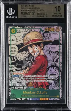 2025 ONE PIECE CARRYING ON HIS WILL MANGA ART #OP13118 MONKEY D. LUFFY BGS 10 - Image 1