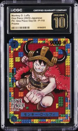 2025 ONE PIECE JPN PC: ONE PIECE DAY '25 PROMO MONKEY D. LUFFY CGC 10 PRISTINE - Image 1