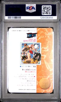 2001 CARDDASS ONE PIECE VISUAL ADVENTURE PART 4 BOOSTER STRAW HAT CREW PSA 8 - Image 2