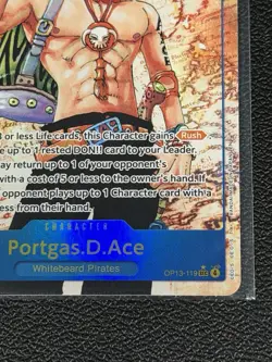 One Piece TCG Portgas D. Ace OP13-119 Alt Art SEC “Carrying On His Will” NM Foil - Image 3
