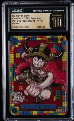 2025 ONE PIECE JPN PC: ONE PIECE DAY '25 PROMO MONKEY D. LUFFY CGC 10 PRISTINE - Image 1