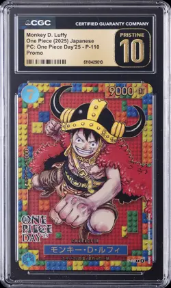 2025 ONE PIECE JPN PC: ONE PIECE DAY '25 PROMO MONKEY D. LUFFY CGC 10 PRISTINE - Image 1