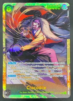 Crocodile OP14-120 Secret Alternate Art The Azure Sea's Seven Sec One Piece - Image 1