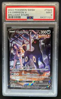 2022 Pokemon SWSH Brilliant Stars Umbreon V Trainer Gallery #TG22/TG30 PSA 9 - Image 1