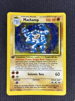 Machamp 8/102 - Holo Rare - Base Set 1st Edition - Pokemon Card MP - Image 1