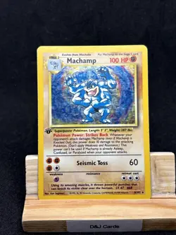Machamp Holo Pokemon Card 1st Edition 8/102 Base Set - Image 1
