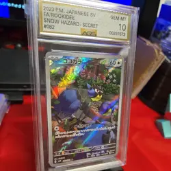 2023 POKEMON JPN SV2P-SNOW HAZARD ART RARE #082 ROOKIDEE AGS 10 - Image 2