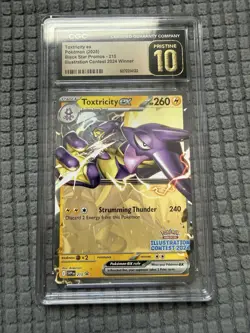 POKEMON CGC PRISTINE 10 TOXTRICITY EX #215 ILLUSTRATION CONTEST WINNER 2024 - Image 1