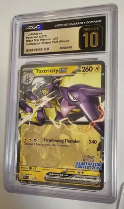 POKEMON CGC PRISTINE 10 TOXTRICITY EX #215 ILLUSTRATION CONTEST WINNER 2024 - Image 2