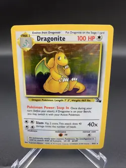 Pokemon TCG Dragonite Fossil Holo Rare Card 4/62 Unlimited MP Condition - Image 1