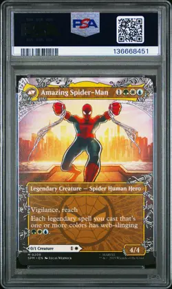 2025 MTG MARVEL'S SPIDER-MAN BORDERLESS AMAZING SPIDER-MAN/PETER PARKER PSA 9 - Image 2