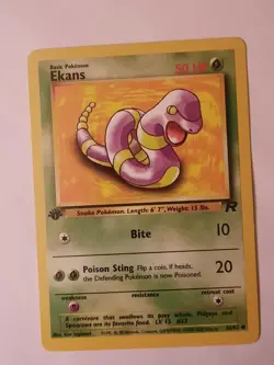 Pokemon Card Team Rocket 1st Edition Regular Finish Ekans 56/82 Vintage - Image 1
