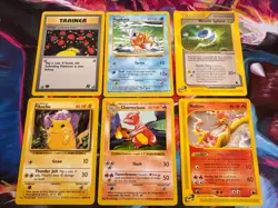 VTG Lot Of 6 WOTC Pokemon Base Set Team Rocket 1st Edition Pikachu Magikarp - Image 1