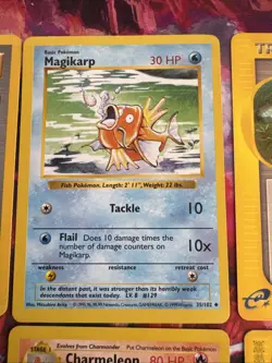 VTG Lot Of 6 WOTC Pokemon Base Set Team Rocket 1st Edition Pikachu Magikarp - Image 5