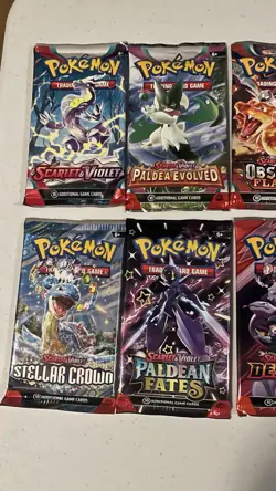 Pokemon Scarlet & Violet Era Sealed Booster Pack Lot of 12 - Prismatic, Paldean - Image 2