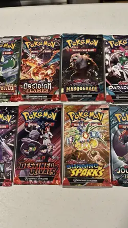 Pokemon Scarlet & Violet Era Sealed Booster Pack Lot of 12 - Prismatic, Paldean - Image 3