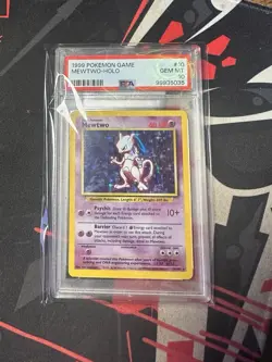 1999 Pokemon Base Set Unlimited #10 Mewtwo-Holo PSA 10 Gem Mint - Image 1