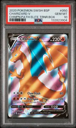 2020 POKEMON SWSH BLACK STAR PROMO #050 CHARIZARD V PSA 10 - Image 1