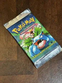 POKEMON 1ST EDITION GERMAN BASE SET SEALED BOOSTER PACK VENUSAUR ART - Image 2