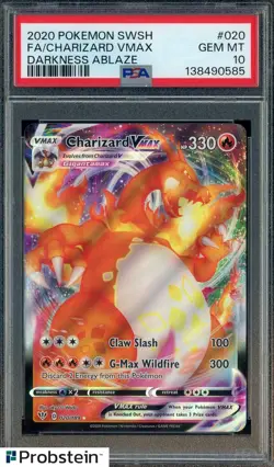 2020 Pokemon SWSH Darkness Ablaze #020 FA Charizard VMAX PSA 10 - Image 1