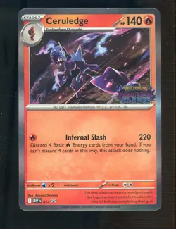 2025 Pokemon BSP Phantasmal Flames Staff Stamp #014 Ceruledge Holo - Image 1
