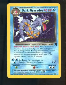 2000 Pokemon Team Rocket Holo Rare Pre-Release #8/82 Dark Gyarados - Image 1