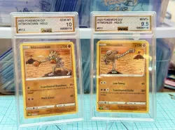 Pokemon Trading Card Hitmonchan AGS GEM-MT 10 & Hitmonlee AGS MT 9.5 Holo 2023 - Image 1