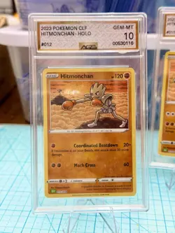 Pokemon Trading Card Hitmonchan AGS GEM-MT 10 & Hitmonlee AGS MT 9.5 Holo 2023 - Image 2