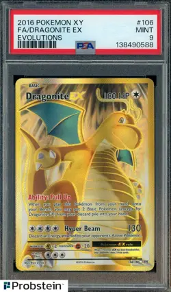 2016 Pokemon XY Evolutions #106 FA Dragonite EX PSA 9 MINT - Image 1