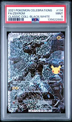 2021 POKEMON CELEBRATIONS CLASSIC COLL #114 FULL ART/ ZEKROM PSA 9 Mint - Image 1