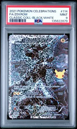 2021 POKEMON CELEBRATIONS CLASSIC COLL #114 FULL ART/ ZEKROM PSA 9 Mint - Image 1