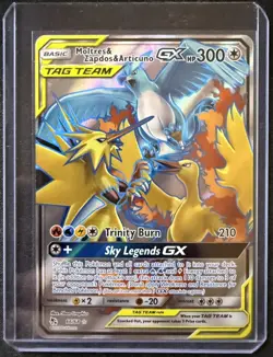 Pokemon Card - Moltres & Zapdos & Articuno GX Hidden Fates 66/68 Ultra Rare - Image 1