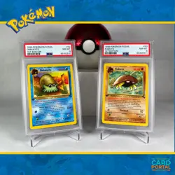 Omanyte & Kabuto - Pokemon TCG - 1999 Fossil Set - 1st Edition - PSA 8 - Image 1
