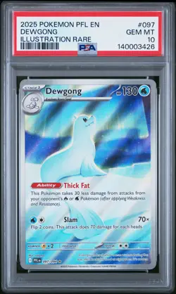 2025 POKEMON PFL EN-PHANTASMAL FLAMES ILLUSTRATION RARE #097 DEWGONG PSA 10 - Image 1