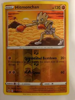 Hitmonchan 095/202 Sword & Shield Base Pokemon Reverse Holo Foil Nice! - Image 1