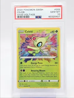 CELEBI 2020 POKEMON SWSH VIVID VOLTAGE AMAZING RARE 009/185 PSA 10 Q0465 - Image 1